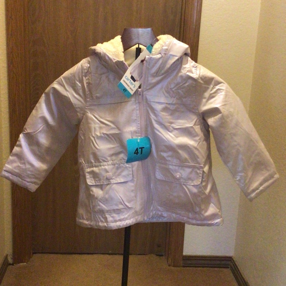 Carter's pale lavender soft lining Raincoat for Kids with hood